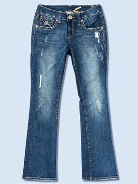 Y2K Low Rise Bootcut Jeans 27 Seven7 Starlette Flap Pocket VTG Trendy Vintage